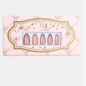 2/$15! Pink Shimmer Almond Shaped Artificial Nails NIB